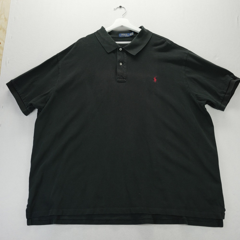 Polo Ralph Lauren Mens 4XB Black Short Sleeve Cotton Pique Polo Shirt Red Pony
